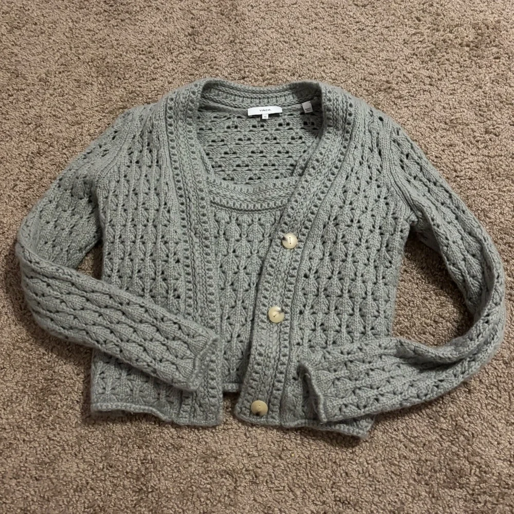 Revolve Vince Crochet Cardigan and Camisole in Artichoke Size XS - Picture 9 of 9